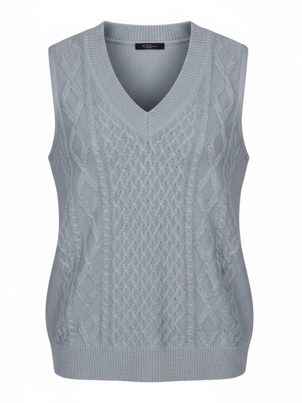 RDI Gray Cable Knit V-Neck Sweater Vest